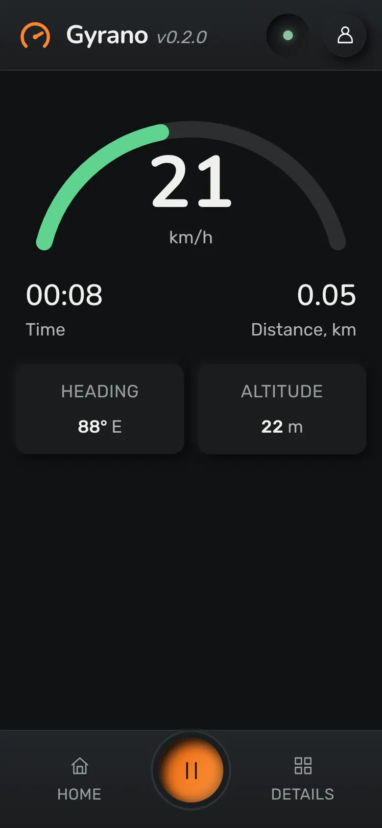 Bike: an open speed arc with time, distance and the weather